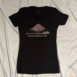 Black Graphic babydoll T-Shirt with Code Design M